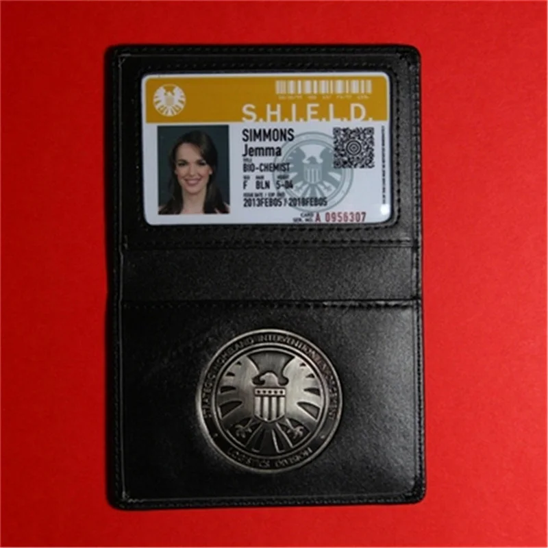 Jemma Simmons Агенты Shield s.h.i.e.l D. Металлический Щит значок Pin& ID карты подлинный кожаный чехол кошелек 1:1 мужской подарок косплей реквизит - Окраска металла: Jemma Simmons