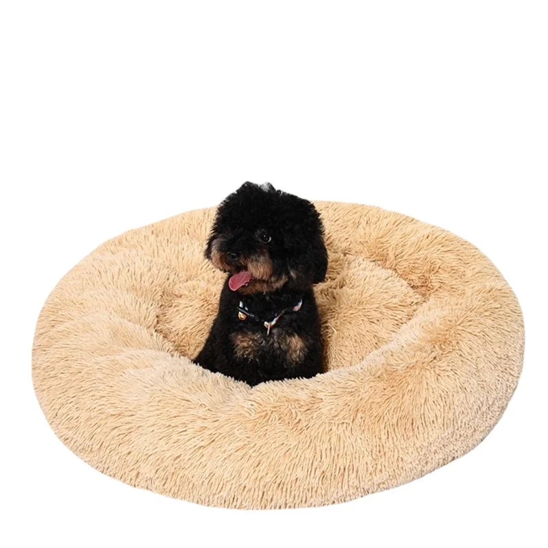 

Winter Shaggy Pet Kennel Long Fleece Round Soft Warm Comfortable Elastic Dog and Cat Sleeping Mat Exquisite Pet Supplies