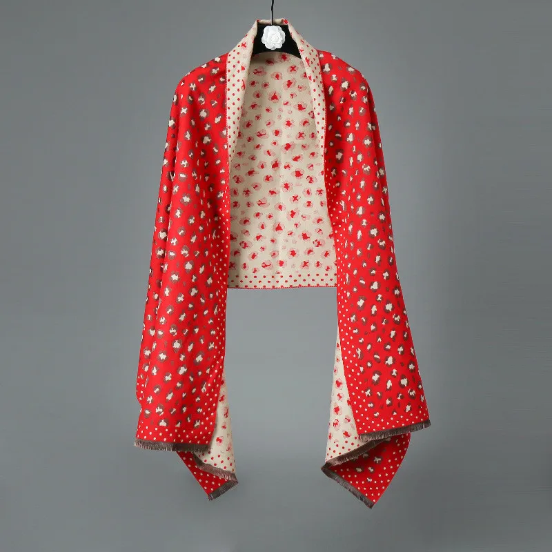 Розовый Леопардовый шарф для женщин, высококачественный кашемировый серый женский зимний Понч из толстой пашмины шерстяной платок, черные женские шарфы