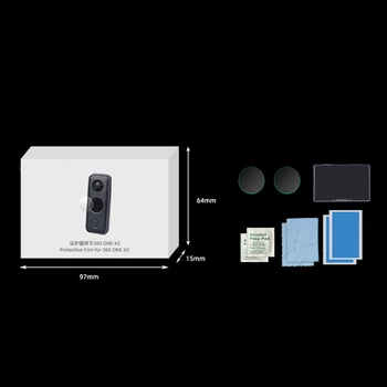 

2 Set Tempered Film Screen Protector Kit HD Explosion-Proof Film Accessories for Insta360 ONE X2 EM88