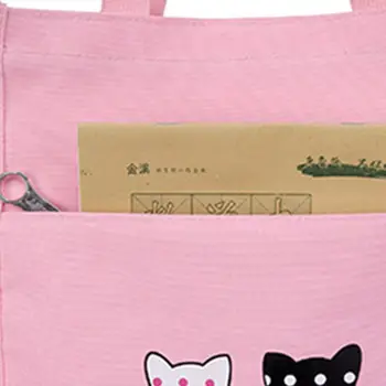 

3Pcs/Set Cute Cat Backpack Travel Canvas Student Rucksack Laptop Daypack Pencil Case for College Teenager C90E