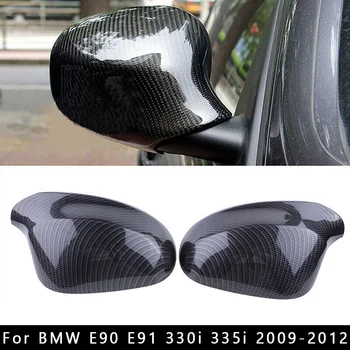 

2pcs 1Pair Carbon Fiber Door Wing Mirror Cover For BMW 3Series E90 Facelift 2009-2012 Replaces Car Accessories