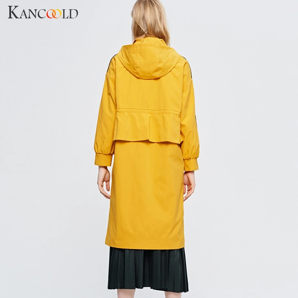 KANCOOLD, модное однотонное длинное пальто с длинным рукавом, куртки, новинка, Осень-зима, Женская длинная куртка, повседневная женская верхняя одежда