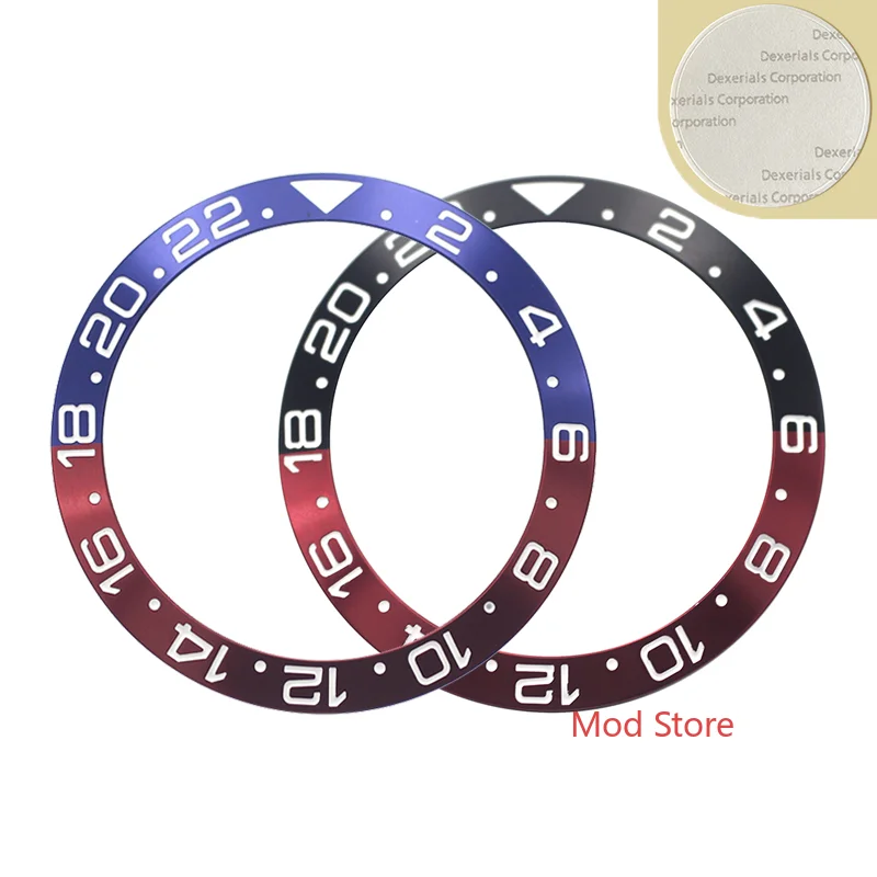 Orologio Sostituire Accessori 38 Millimetri Gmt Blu/Rosso Nero/Rosso Lunetta In Alluminio Inserisci Fit Gmt Master Ii Stile Skx009 Skx007 Hq