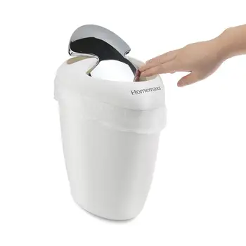 

HOMEMAXS 6.5L Flip Trash Can Waste Container Garbage Can with 30pcs Transparent Trash Bags