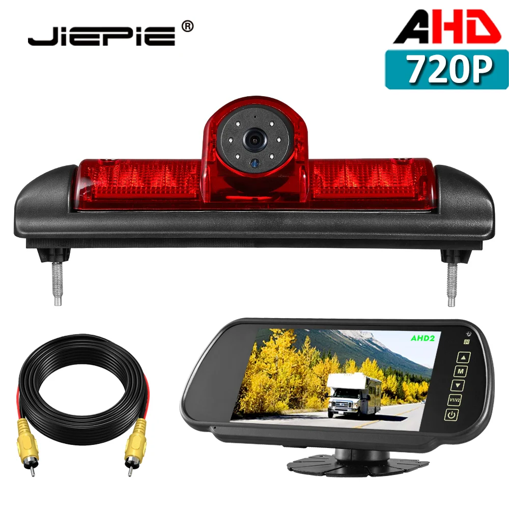 JIEPIE AHD 720P 3-й стоп-сигнал HD камера заднего вида монитор Комплект для Fiat Ducato Citroen Jumper