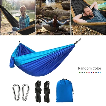 

1pcs Upgrade Camping Hammock with Hammock Tree Straps Portable Parachute Nylon Hammock for Backpacking Travel