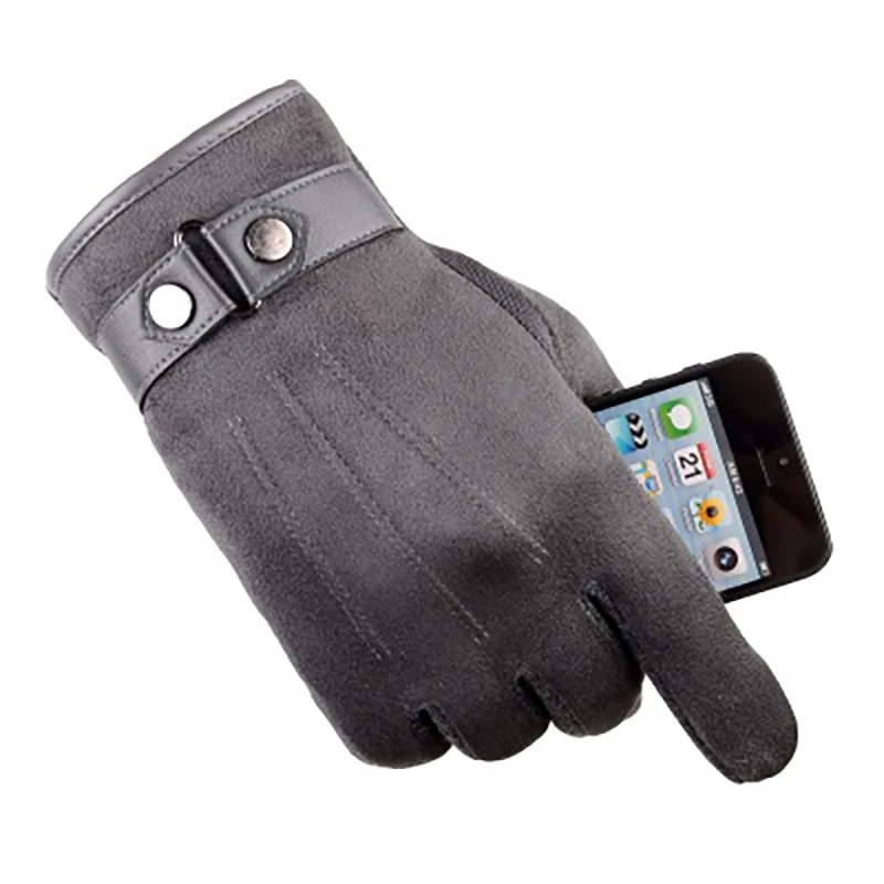 Зимние и осенние перчатки с сенсорным экраном, мужские плюшевые теплые толстые перчатки для верховой езды и езды на велосипеде, повседневные хлопковые перчатки