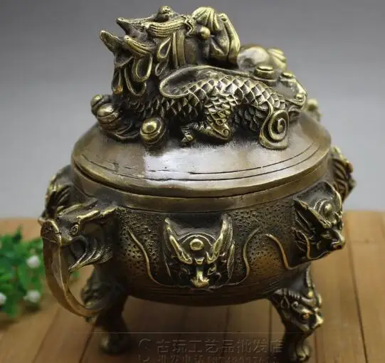 

Miscellaneous antiques collection Bronze Dragon single copper incense burner incense burner