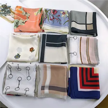 

60cm spring and summer new Korea small square scarf female Joker decorative professional small scarf thin scarf women Silk