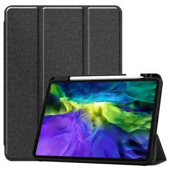 

Leather Tablet Case For Ipad pro 12.9 2020 Case Protective Cover for iPad Pro 12.9 11 2020 Cases with Smart Wake +Pen Holder