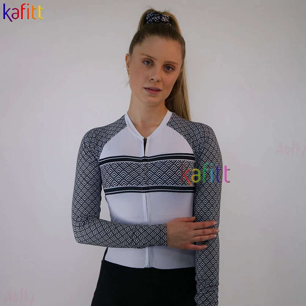 2022 Kafitt 여성용 긴 소매 사이클링 트라이 애슬론 점프 슈트 20D 젤 세트 Little Monkey Macaquinho Ciclismo Feminino Skinsuit Suit