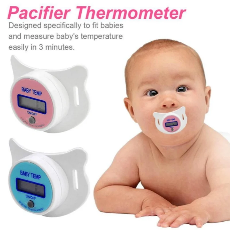 Baby Health Monitors Nipple Thermometer Baby Fever Thermometer LCD Digital Mouth Nipple Pacifier