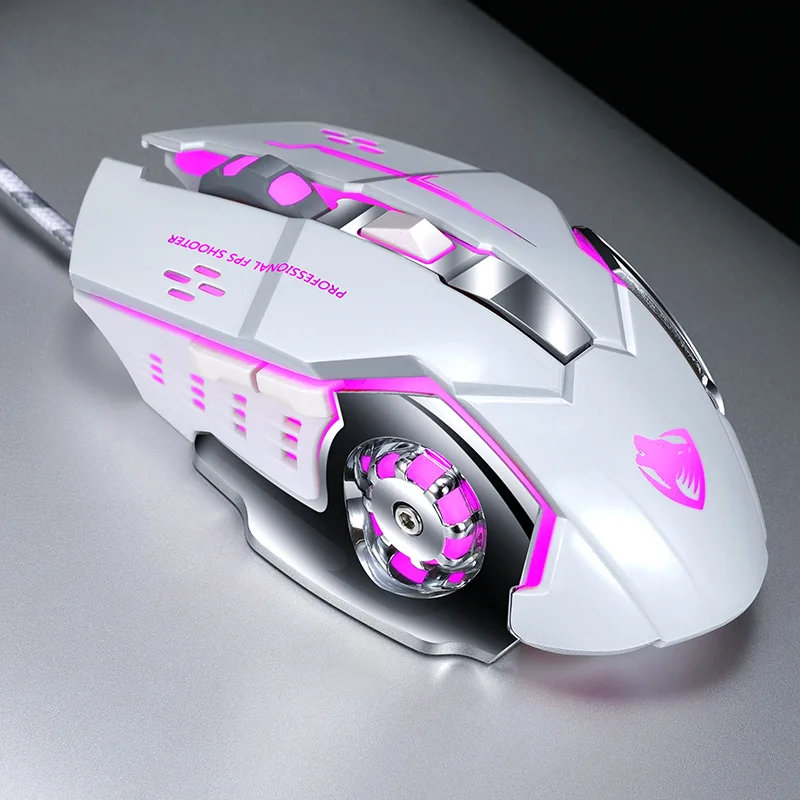Игровая мышь 3200 dpi регулируемые проволочные оптические 6 кнопок светодиодный компьютер мыши USB кабель Бесшумная мышь для портативных ПК Игровые мыши