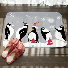 Рождественский мультяшный Пингвин с буквенным принтом ковры противоскользящие напольные коврики Снеговик передняя дверь коврики 40x60 50x80 см