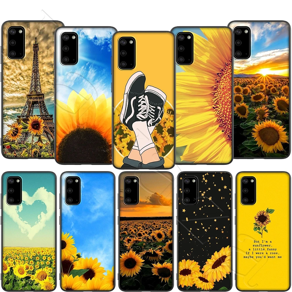 Чехол с желтым цветком подсолнуха для Samsung Note 10 S6 S7 S8 S9 S10 S10e S20 ultra A71 A51 A81 A91 M10 M20 M30 Lite