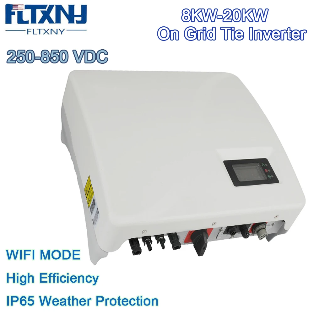 

FLYT Wifi Solar Power On Grid 8000W 10000W 8KW 10KW 15KW 20KW Input MPPT Waterproof Grid Tie Solar Power Inverter DC Switch