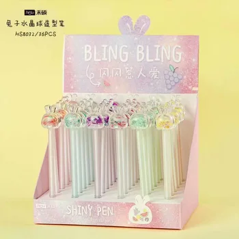 

36pcs Gel Pens Crystal rabbit black colored kawaii gel-ink pens pens for writing Cute stationery office school supplies