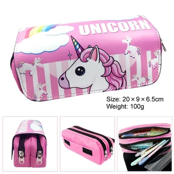 

Cartoon Zipper Unicorn Pencil Case Big capacity Canvas School Pencil Bag Storage bag pen Pouch School Supplies Stationery