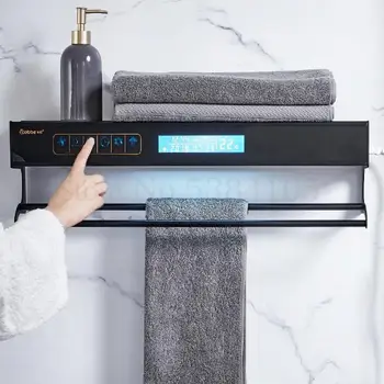 

Black Electric Towel Rack Household Dryer Heating Bathroom Smart Towel Rack