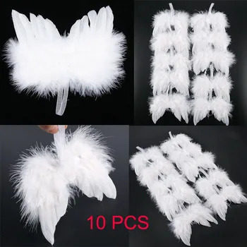 

US Stock Angel Wings 10PCS Feather Easter Christmas Ornament Decoration New