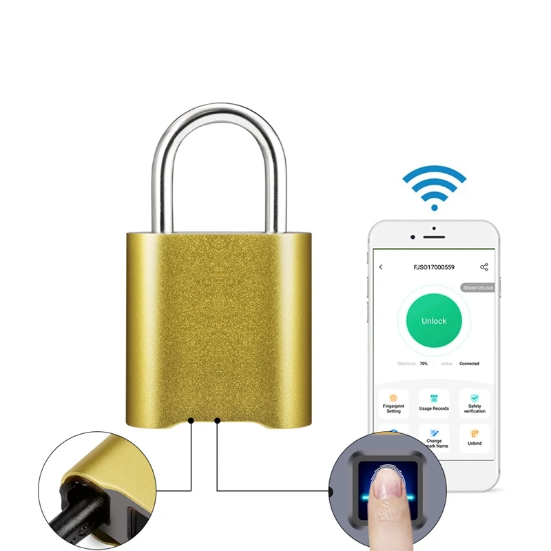 Смарт-отпечаток пальца Bluetooth перезаряжаемый замок без ключа разблокировка водонепроницаемый домашний безопасность Приложение IOS общий дверной замок