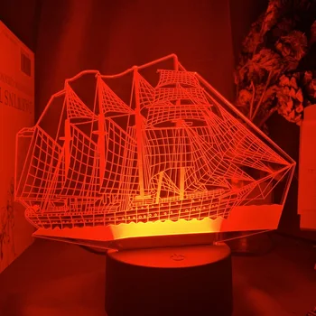 

Sailing Ship Led Night Light Color Changing Kids Bedroom Nightlight Unique Gift for Birthday Bedroom Decor Table 3d Lamp Boat
