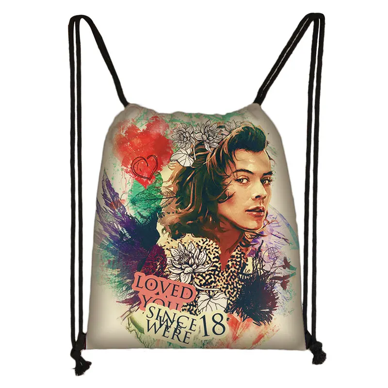 Harry Styles, сумка на шнурке с добротой, для женщин и мужчин, модная сумка для хранения, повседневный рюкзак, милые вечерние сумки для покупок - Цвет: skdharry-styles13