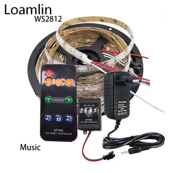 

WS2812B WS2812 RGB Led Strip Light Kit SP106E Music RGB Led Controller DC5V 3A 5A 8A Led Transformaer power supply Kit