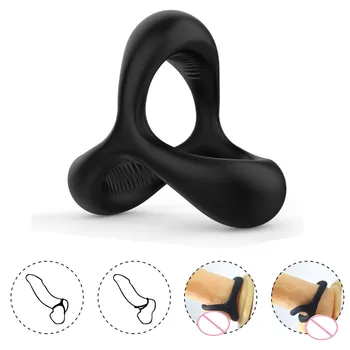 Male Silicone Penis Rings Scrotum Bind Delay Ejaculation Cock Ring Sexy Erection Rings Couple Lover Sex Shop Sex Toys For Men 3