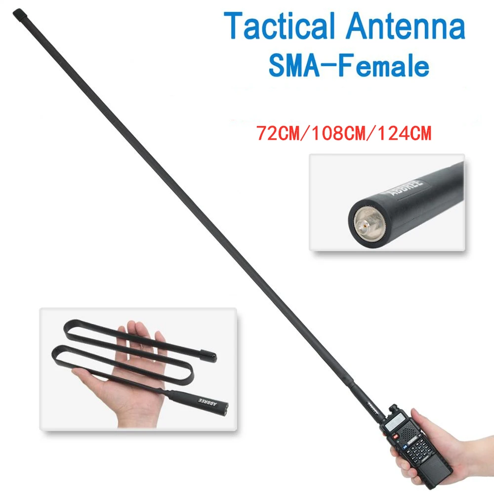 Tactical Antenna Foldable Sma-Female 144/430Mhz For Walkie Talkie UV-5R UV-82 UV5R Pofung Uv82 For Two-way handheld radio 2pcs srh805s sma f female dual band antenna for baofeng uv5r bf888s uv82 walkie talkie radio communication high gain