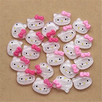 

30pcs Kawaii Glitter Resin Cat Miniature Flatback Cabochon Art Supply DIY Craft Scrapbooking,13*15mm