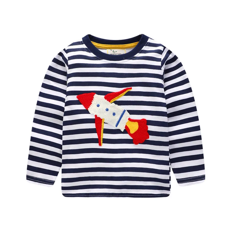 Jumping meter/новая красная одежда для маленьких девочек футболки хлопковые футболки с длинными рукавами с аппликацией пингвина и животных, детская одежда топы, футболка