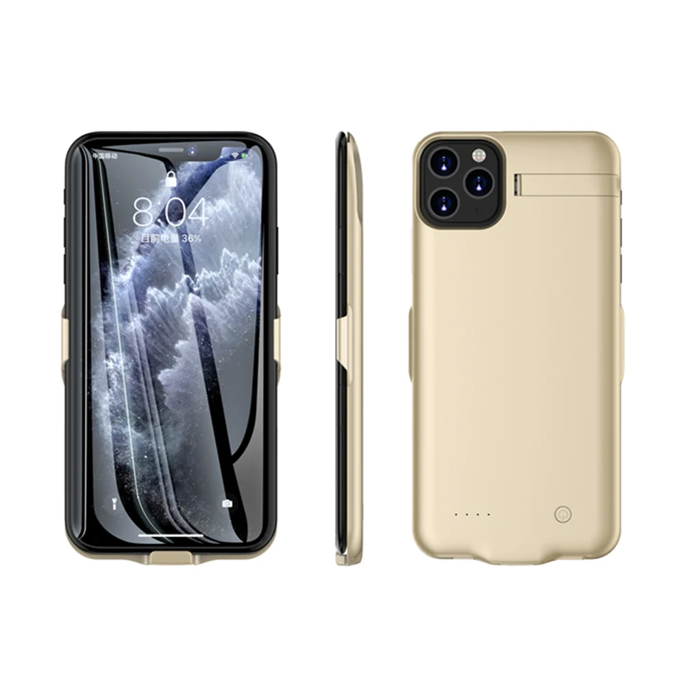 Для iPhone 11 11 Pro 11 Pro Max чехол для зарядного устройства 6000 мАч внешний резервный внешний аккумулятор чехол для аккумулятора с подставкой Чехол для телефона - Цвет: For iPhone 11Pro Max