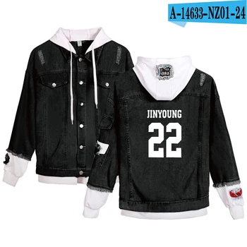 

Fashion Cool GOT7 jeans hoodies Young People Autumn Winter GOT7 Denim Jean wear men/women Kpop Hoody Stitching Jacket