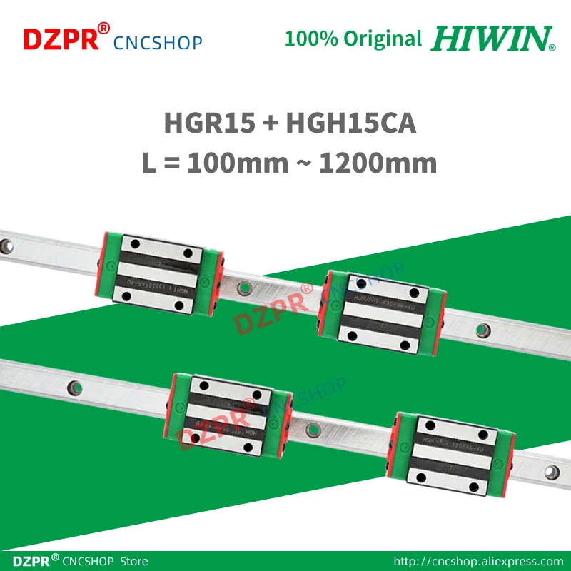 MEW HIWIN Rail Linear guide HGR15 Rail Any length HGH15CA HGW15CC 100mm 200mm 400mm 500mm 600mm 800mm 1000mm 1200mm