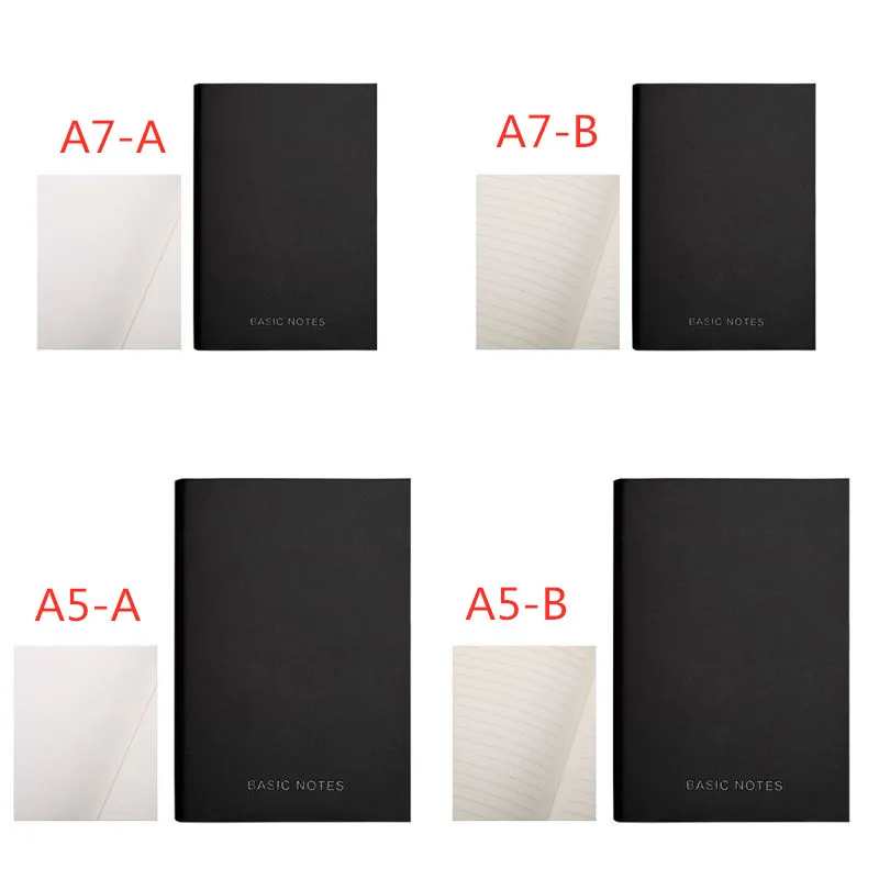 

Creative Notebook Black Leather Cover Notepad Diary Planner Business Style Blank Line Pages School Office Supplies