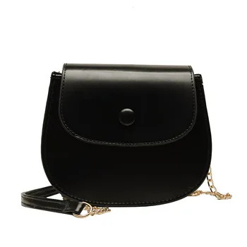 

New Small Women bags Solid Color Imitation Leather Women Shoulder bag Crossbody bag Simple Chain Women Handbag Round bag