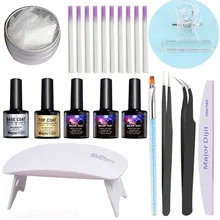 Акриловые Советы шелк Портативный Косметический профессиональный строительный DIY студия маникюра расширение нежного стекловолокна Набор ногтей салонный инструмент
