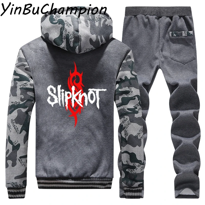 Дропшиппинг Slipknot мужская куртка толстовки брюки два комплекта пальто камуфляж толстовки мужские s мужские свитшоты размера плюс с капюшоном 5XL