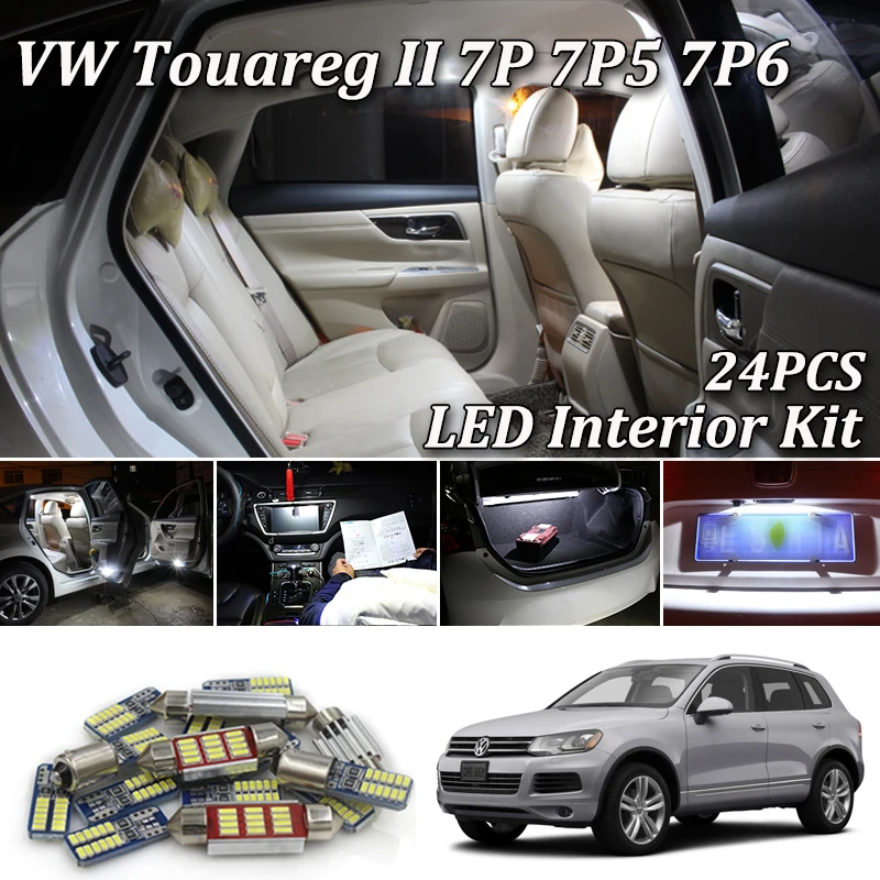 

24pc X canbus Error Free for Volkswagen for Touareg II 7P 7P5 7P6 LED Interior dome Light Kit (2010+)