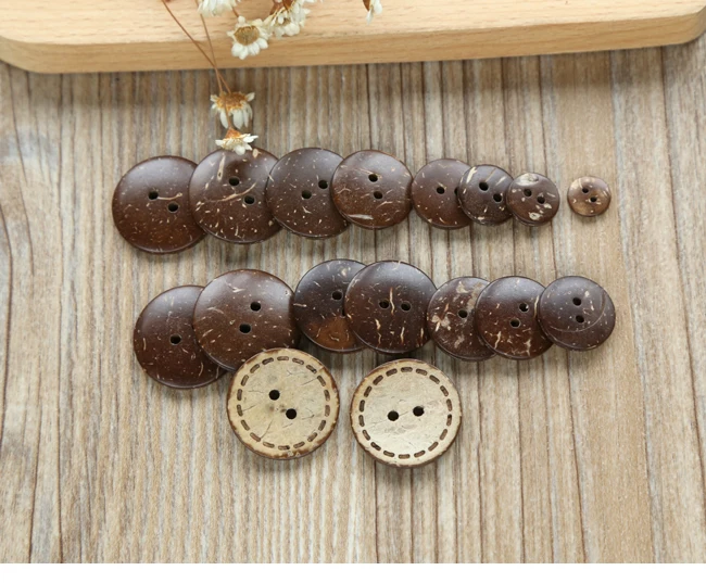 50pcs/lot Size: 12.5mm-20mm Natural Wooden Buttons for Crafts4