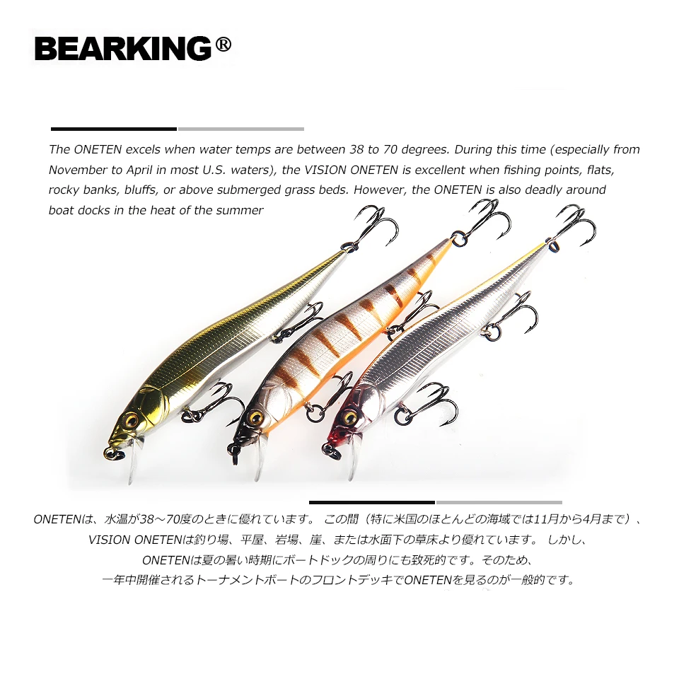 BEARKING 98 мм 10 г+ рыболовные приманки, разные цвета, гольян Кривошип, вольфрамовая система веса. Горячая воблер(wobbler) модель воблер