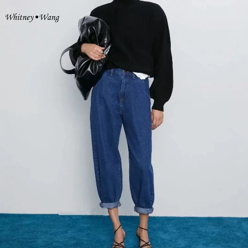 WHITNEY WANG Весенняя мода уличная одежда джинсы для папы женские стильные джинсовые брюки