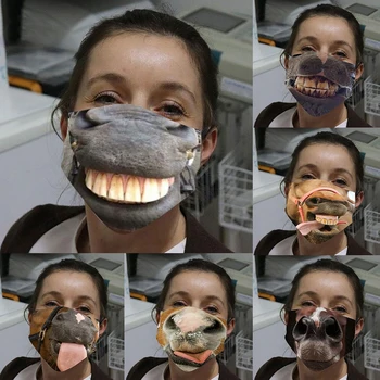 

Kids Adult Halloween Party Mouth Facemask Cover Facemask Clown Cosplay Half Face Horrible Scary Masks Masquerade Halloween Decor