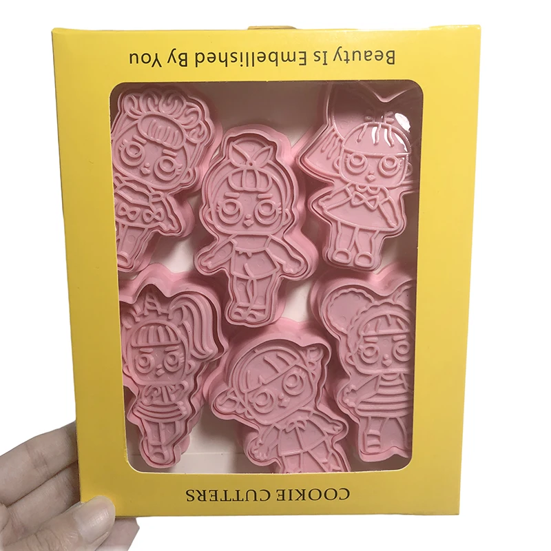 

6pcs/set 100%Original LOL Surprise DIY Cake Cookie Baking Set Mould Birthday Party 3D Cartoon Figures Dolls Baking Toys Kid Gift
