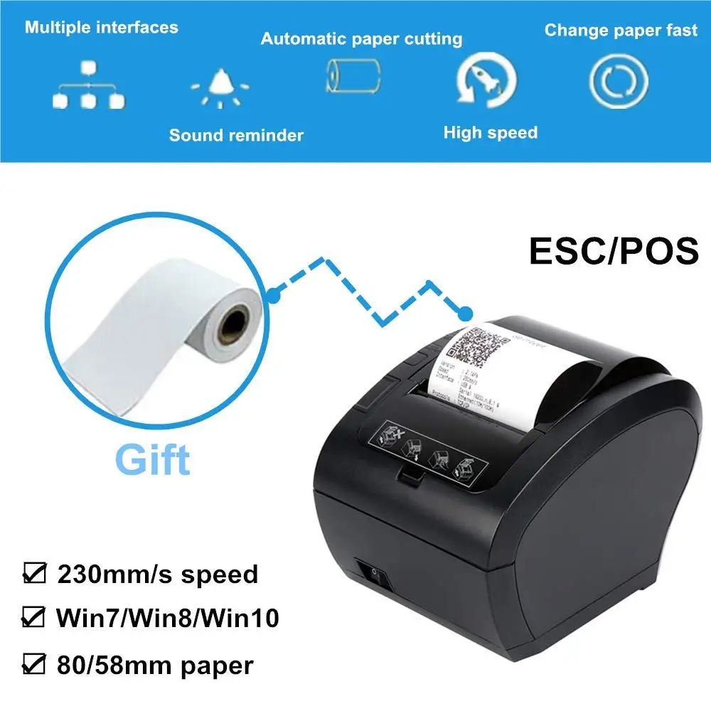 80 мм Термопринтер 80 мм usb термопринтер с usb pos-системой супермаркет NT-306