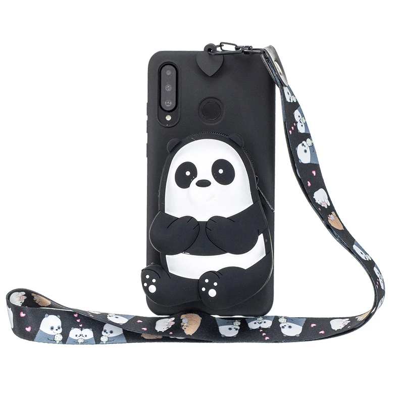 Чехол с бумажником для huawei P30 P20 P10 Lite P10 P9 P8 P Smart плюс Z Коврики 10 20 30 Pro 3D Носки с рисунком медведя из мультика мягкий чехол Coque Funda - Цвет: Black Panda