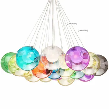 

Nordic LED Colorful Glass Pendant Lamp Lights Modern Hanging Lamps Personality Loft Chandeliers Light Fixure Kitchen Accessories
