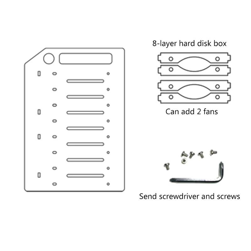 3.5 In DIY Acrylic Hard Disk Bracket Bay Desktop Computer External Hard Drive Shelf Rack HDD Storage Box Case QXNF hdd enclosure hard disk case external hard drive housing hard disk hard disk tray hard disk mounting bracket